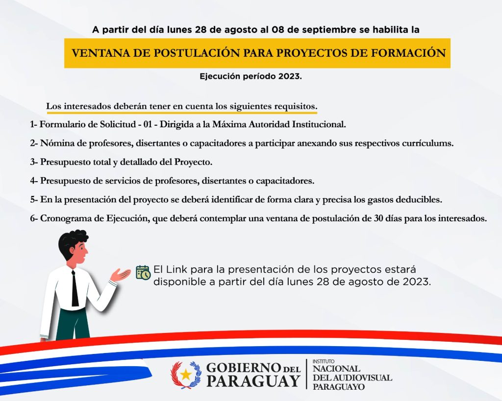 Ventana de Postulación para proyectos de Formación.