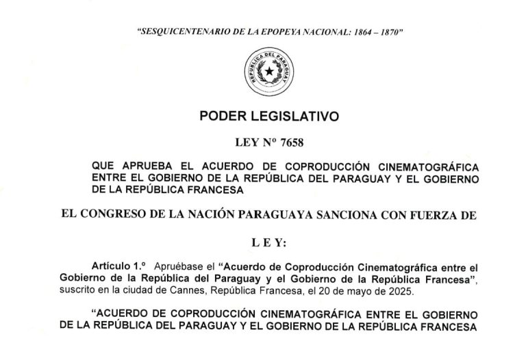 Paraguay ratifica acuerdo de coproducción cinematográfica con Francia